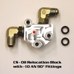 Oil Relocation Block, SR20 (w/Straight fittings)